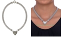 Macy's Diamond Mesh Heart Necklace in Sterling Silver (1/4 ct. t.w.)
